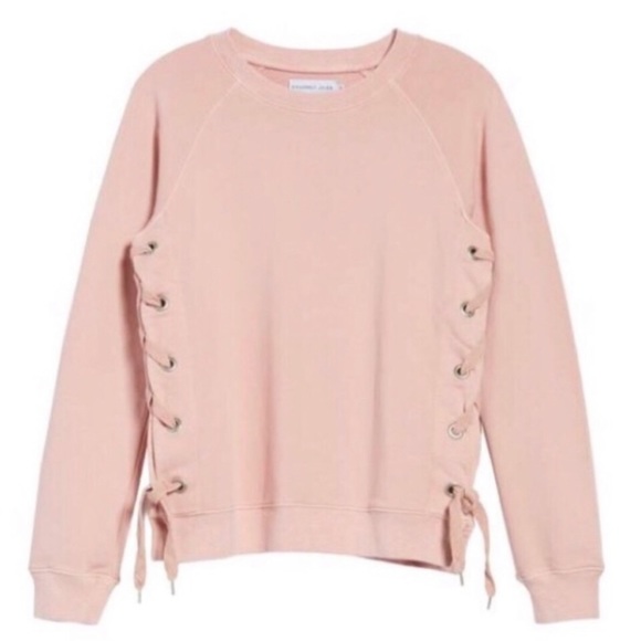 Sincerely Jules Harper Pink Lace Up Sweatshirt - Picture 2 of 12